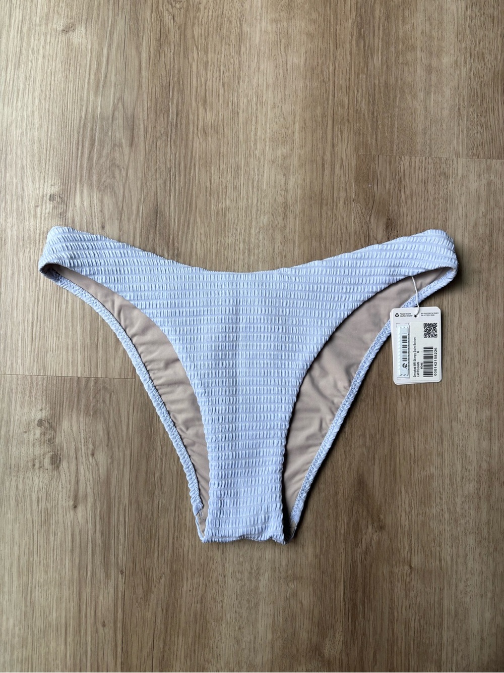 Lululemon Swim Bottoms Smocked Mid-Rise Skimpy-Fit Pastel Blue Size 6